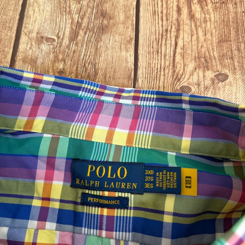 Polo Ralph Lauren Performance Shirt Mens 3XB Multicolor Plaid Classic Fit NWT